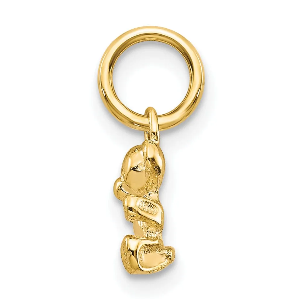 14k Yellow Gold Polished Teddy Bear Pendant