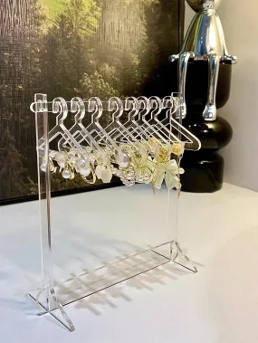 1pc Acrylic Jewelry Storage Rack,Coat Hanger Shaped Solid Cute Jewelry Organizer,Jewelry Display Stand For Earring,Necklace