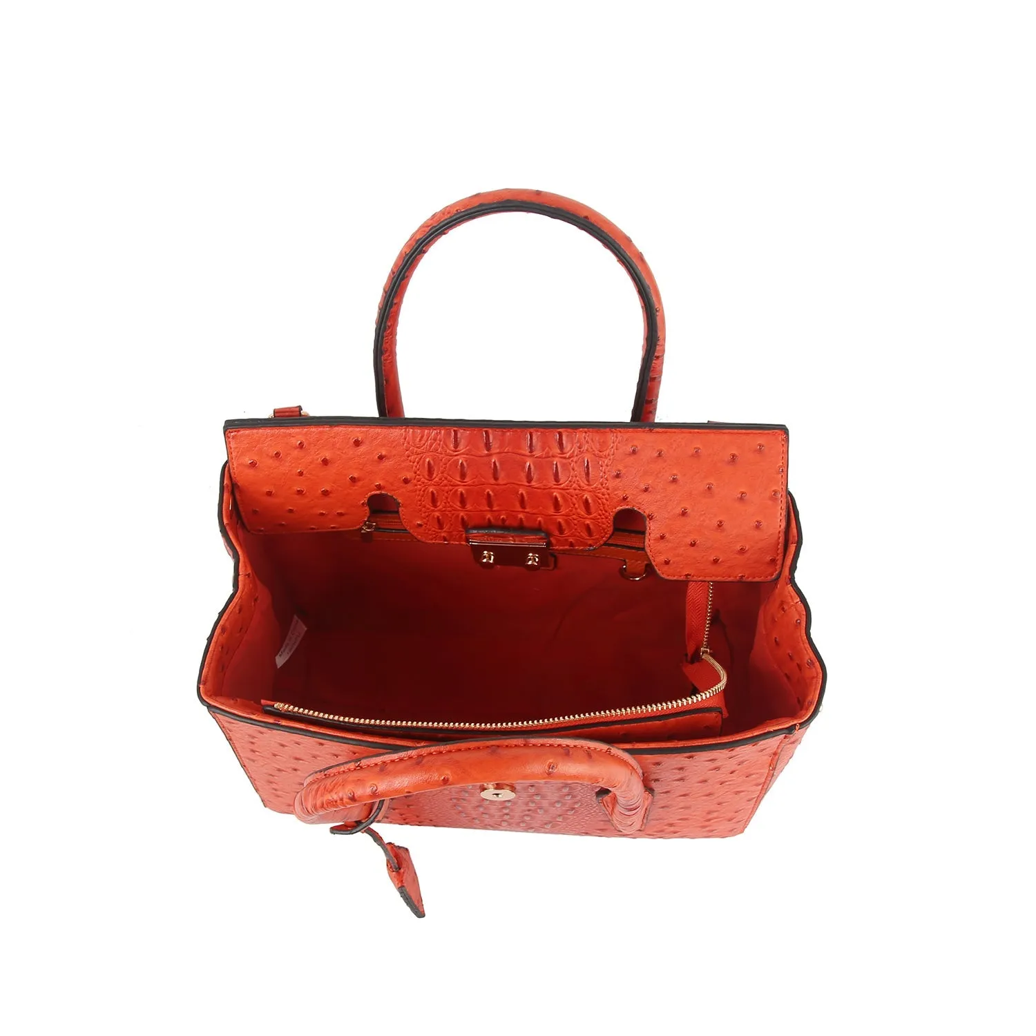 2 in 1 crocodile texture matching top handle bag and purse set