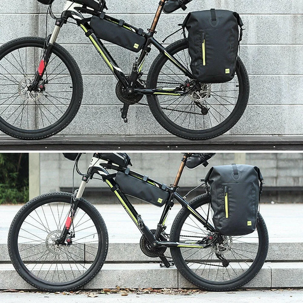 25L Waterproof Bike Bicycle Rear Rack Pannier Bag Cycling Rear Seat Bag Shoulder Bag