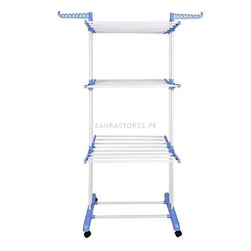 3 Layer Clothes Drying Racks-Blue