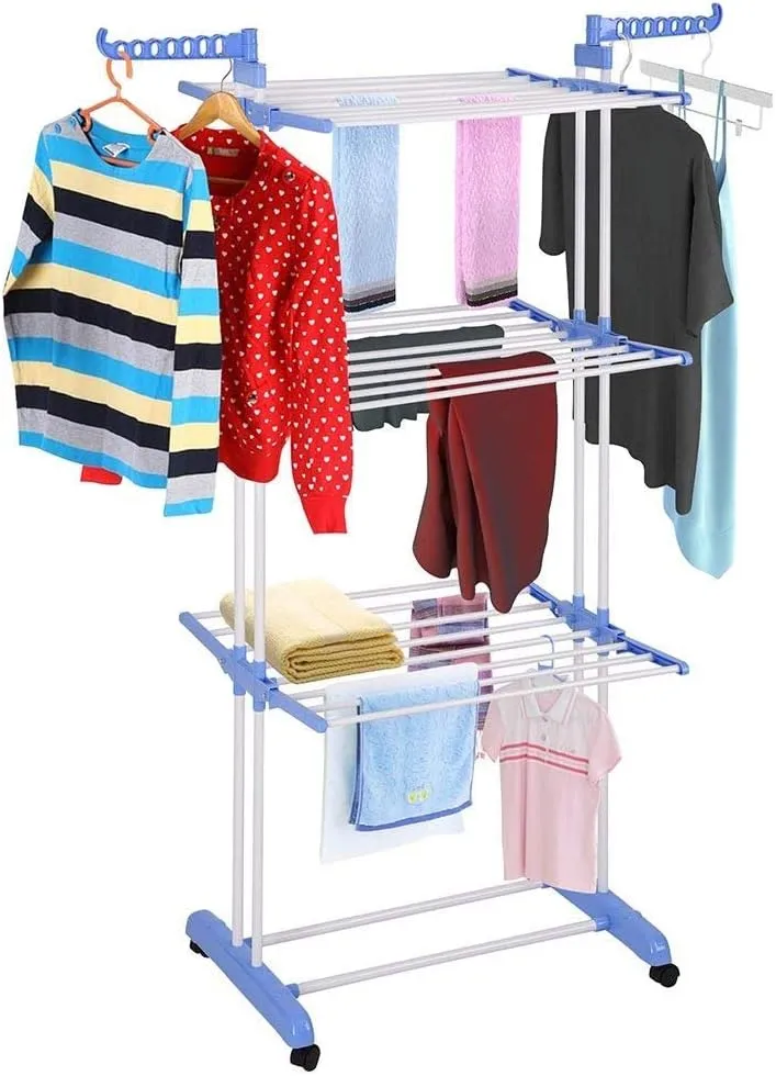 3 Layer Clothes Drying Racks-Blue