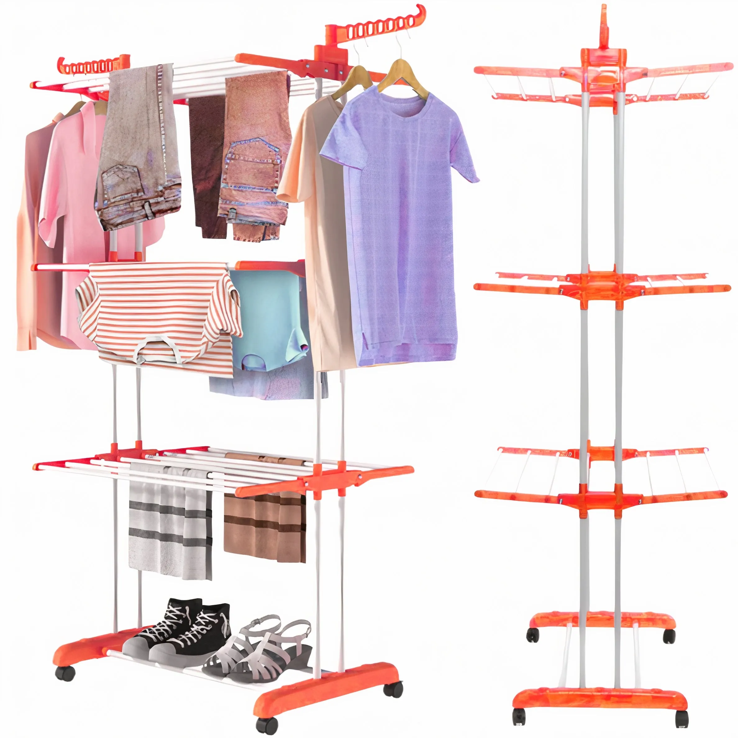 3 Layer Clothes Drying Racks-Orange