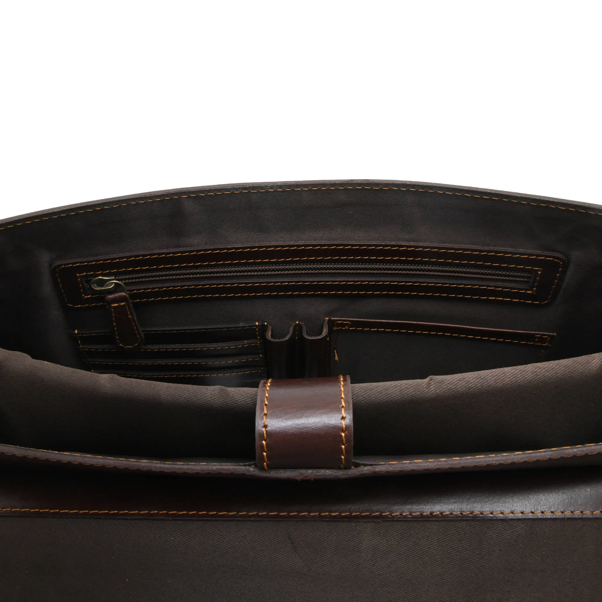 392007 Soft Briefcase Bag in Dark Brown Full Grain Leather | Style n Craft