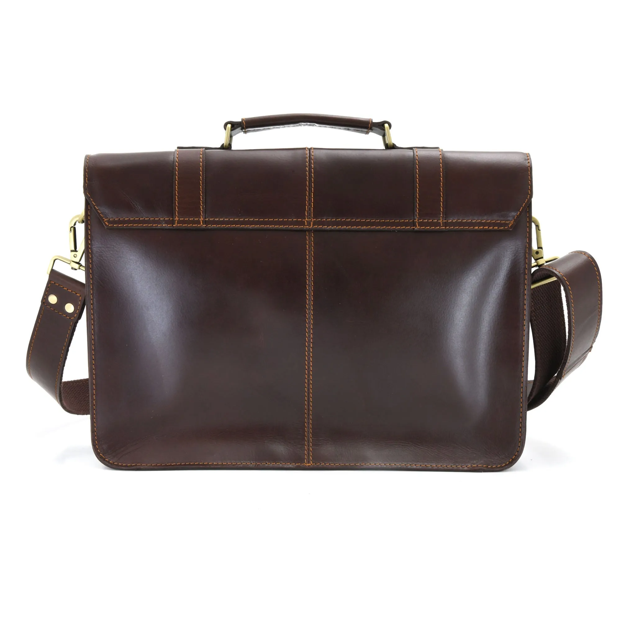 392007 Soft Briefcase Bag in Dark Brown Full Grain Leather | Style n Craft