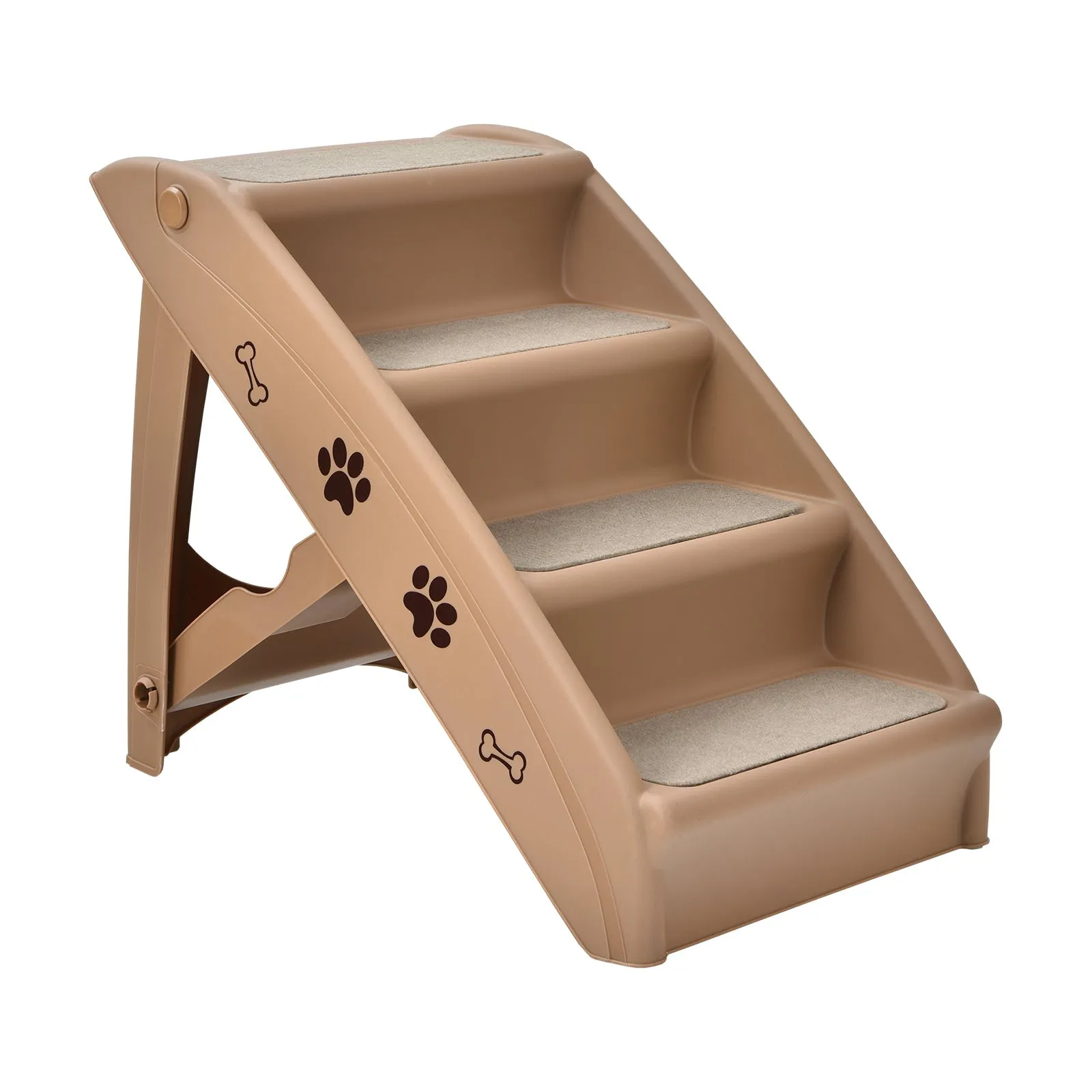 4-Step Pet Stairs with Non-slip Foot Pads-Coffee