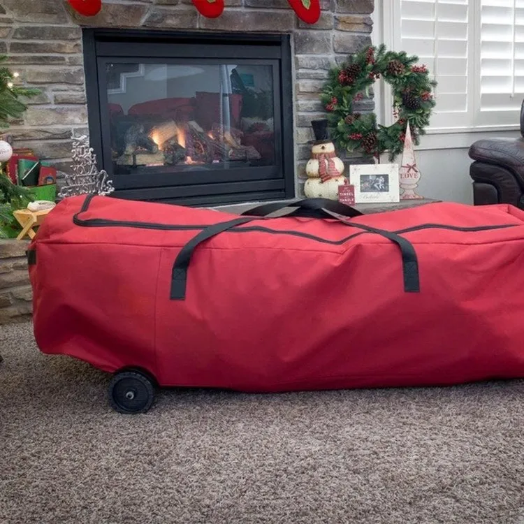 56" Red EZ Roller Christmas Tree Storage Bag with Wheels