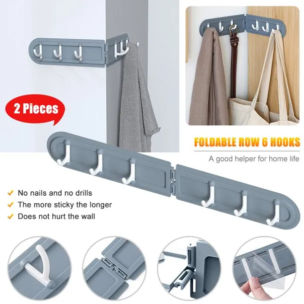 6 Hook Foldable Hanger - ( Pack Of 2 )