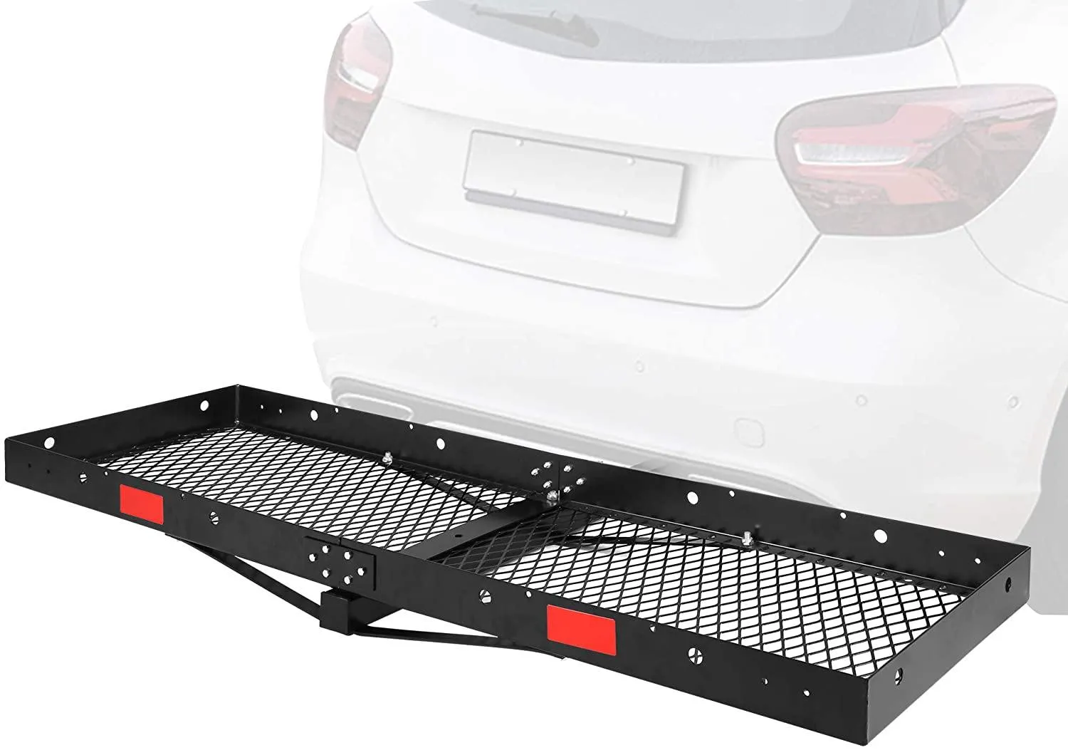 60 x 20-inch Hitch Folding Cargo Carrier Mount, Fit 2" Receiver, 500 LBS Capacity Mesh Hitch Cargo Rack