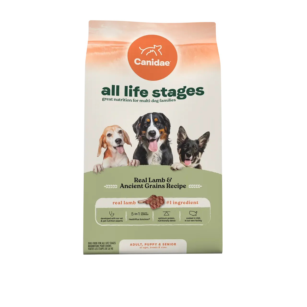 All Life Stages Dry Dog Food, Real Lamb & Ancient Grains Recipe