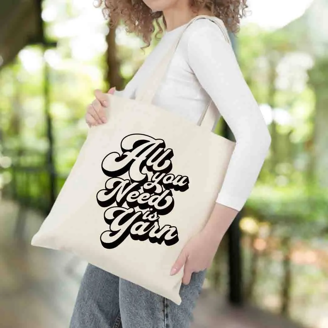 All You Need Is Yarn Recycled Canvas Tote Bag, Custom