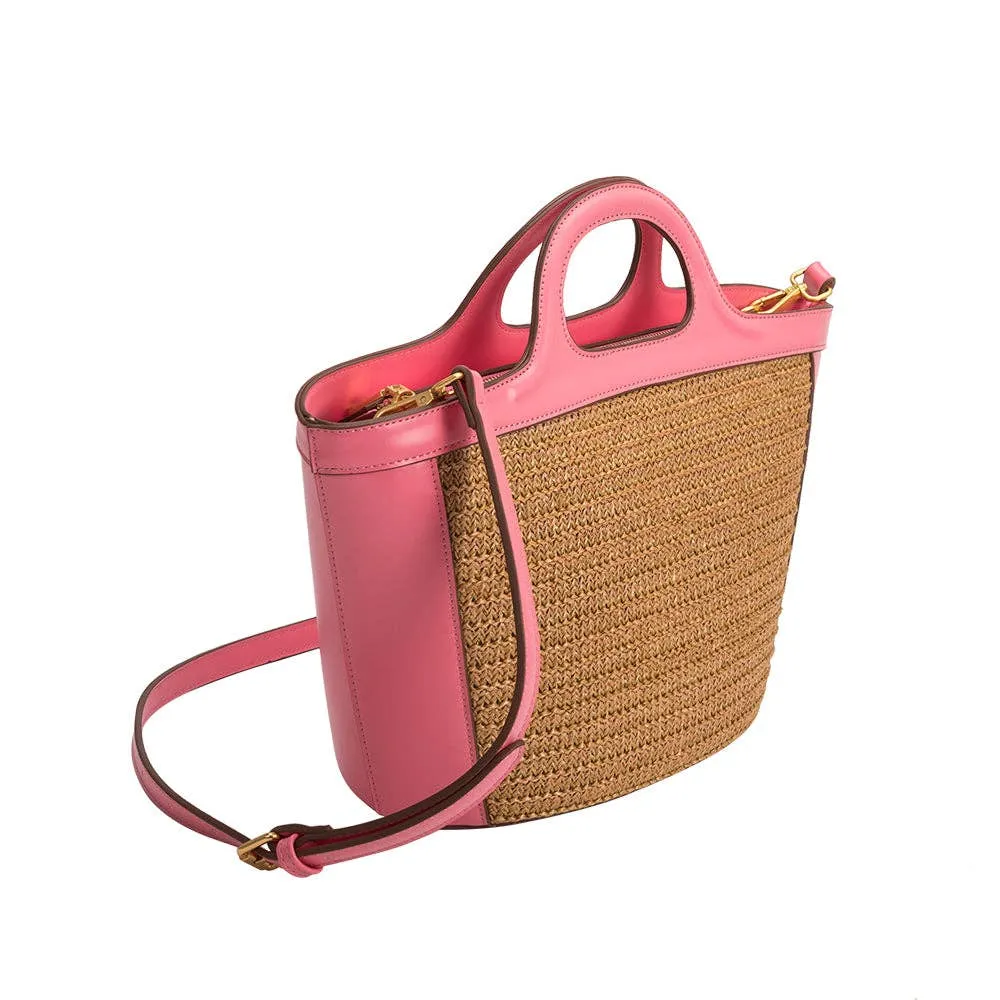 Amalfi Recycled Vegan Medium Top Handle Bag in Pink