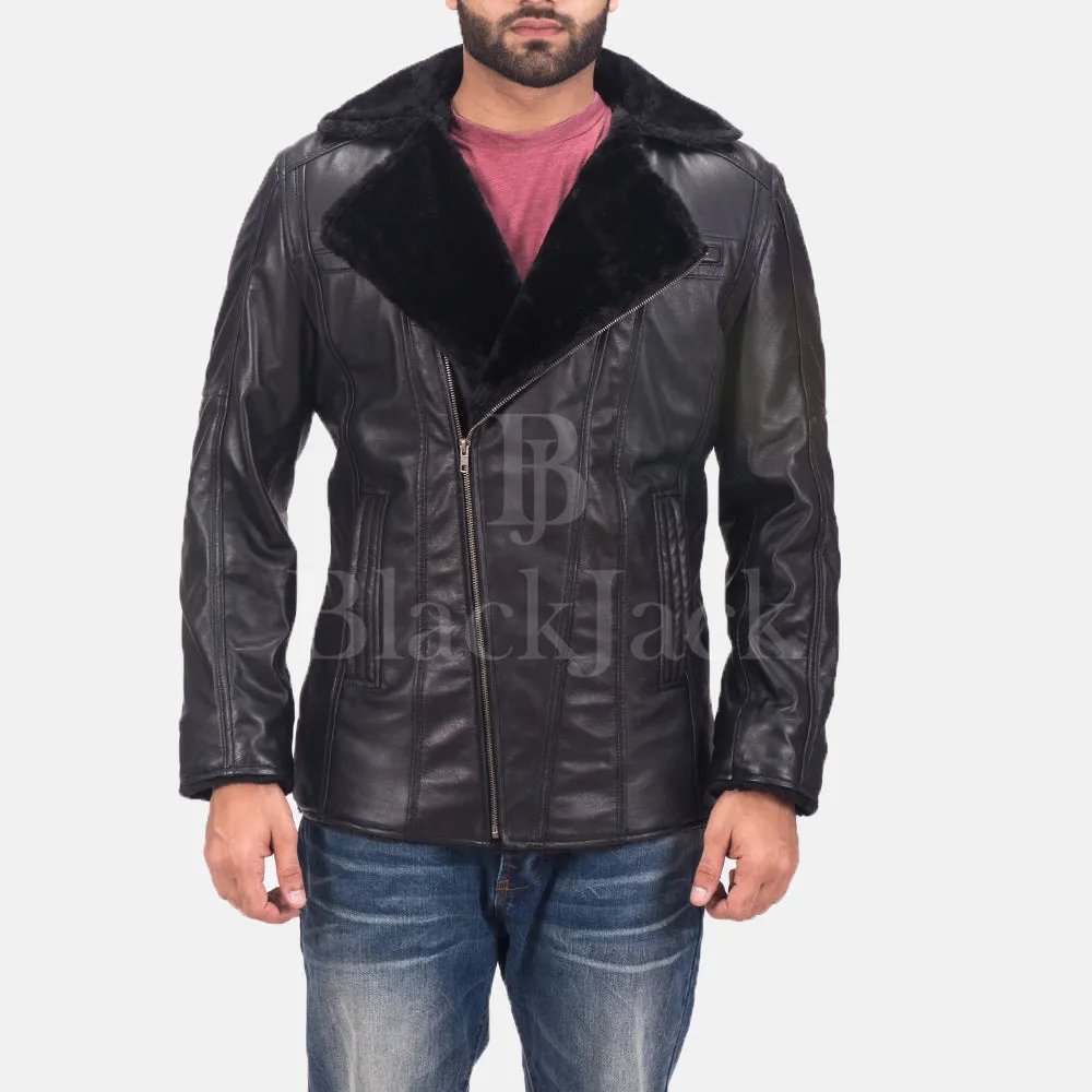 Ambrose Black Leather Coat