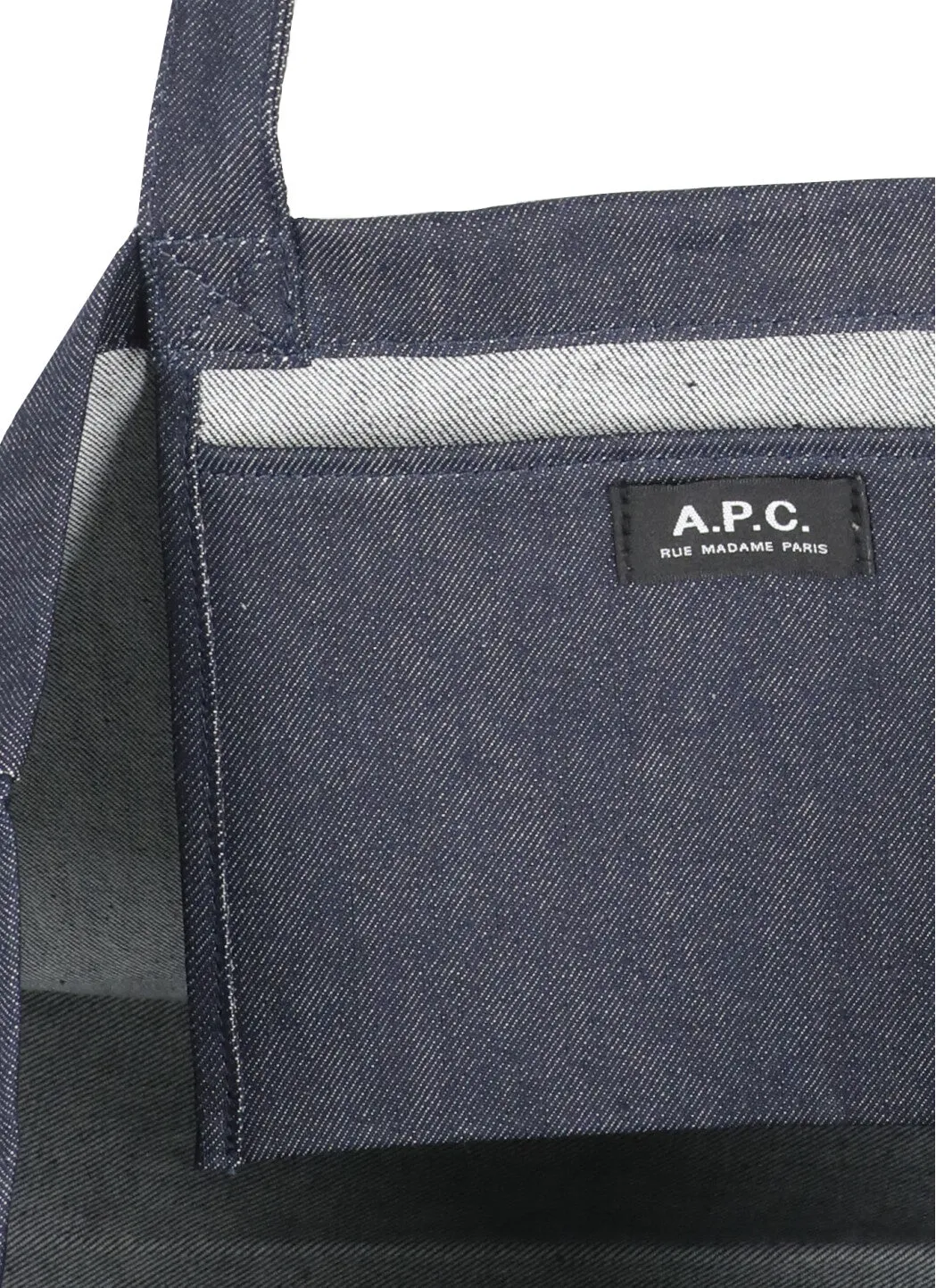 A.P.C. Graphic Printed Denim Shopping Bag