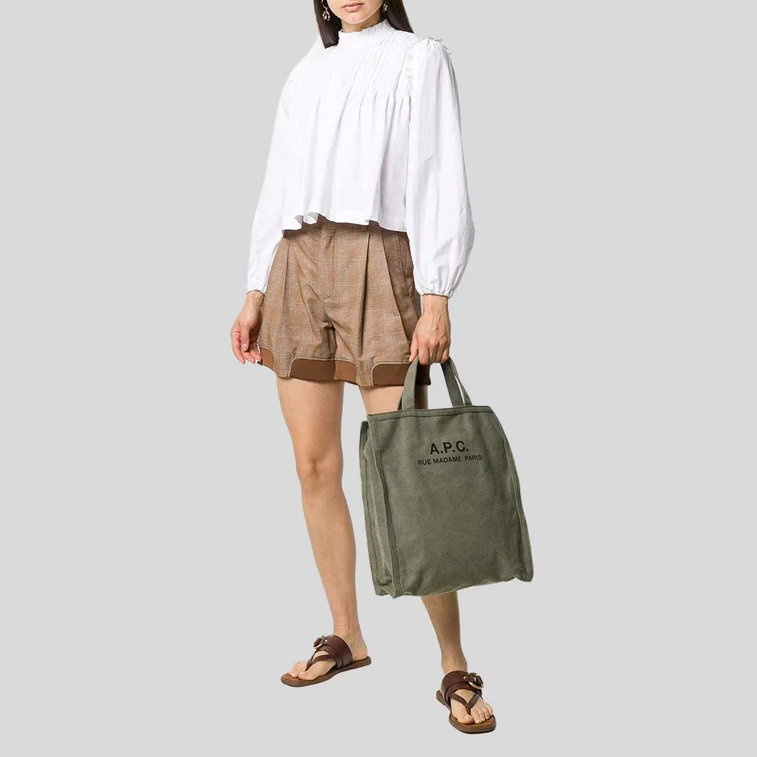 A.P.C. Recuperation Shopping Bag Khaki RB-CODBMH61318JAA