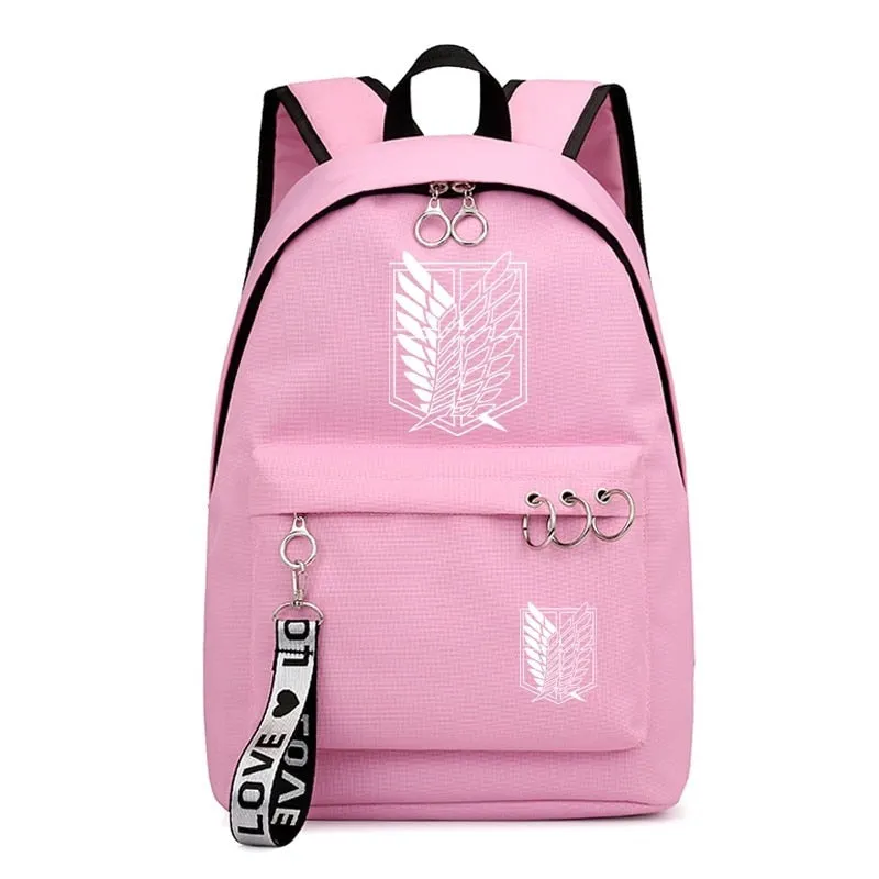 Attack on Titan Wings of Freedom Floral Design Backpacks