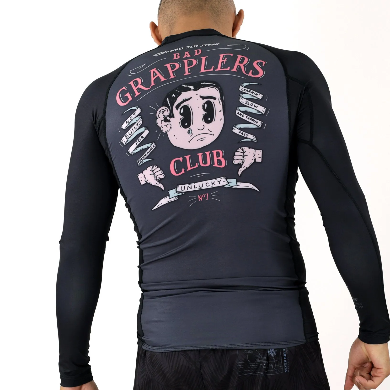 BAD GRAPPLERS CLUB Men's Rash Guard - Long Sleeve (Black)