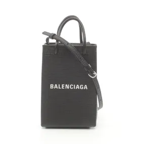 Balenciaga  Shopping Phone Holder Leather Shoulder Bag 593826 in Great Condition