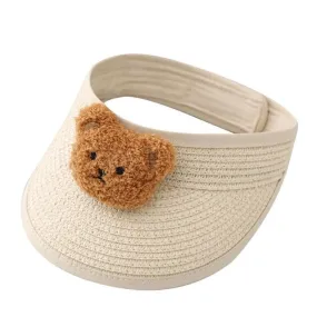 Bear Baby Straw Visor Cream