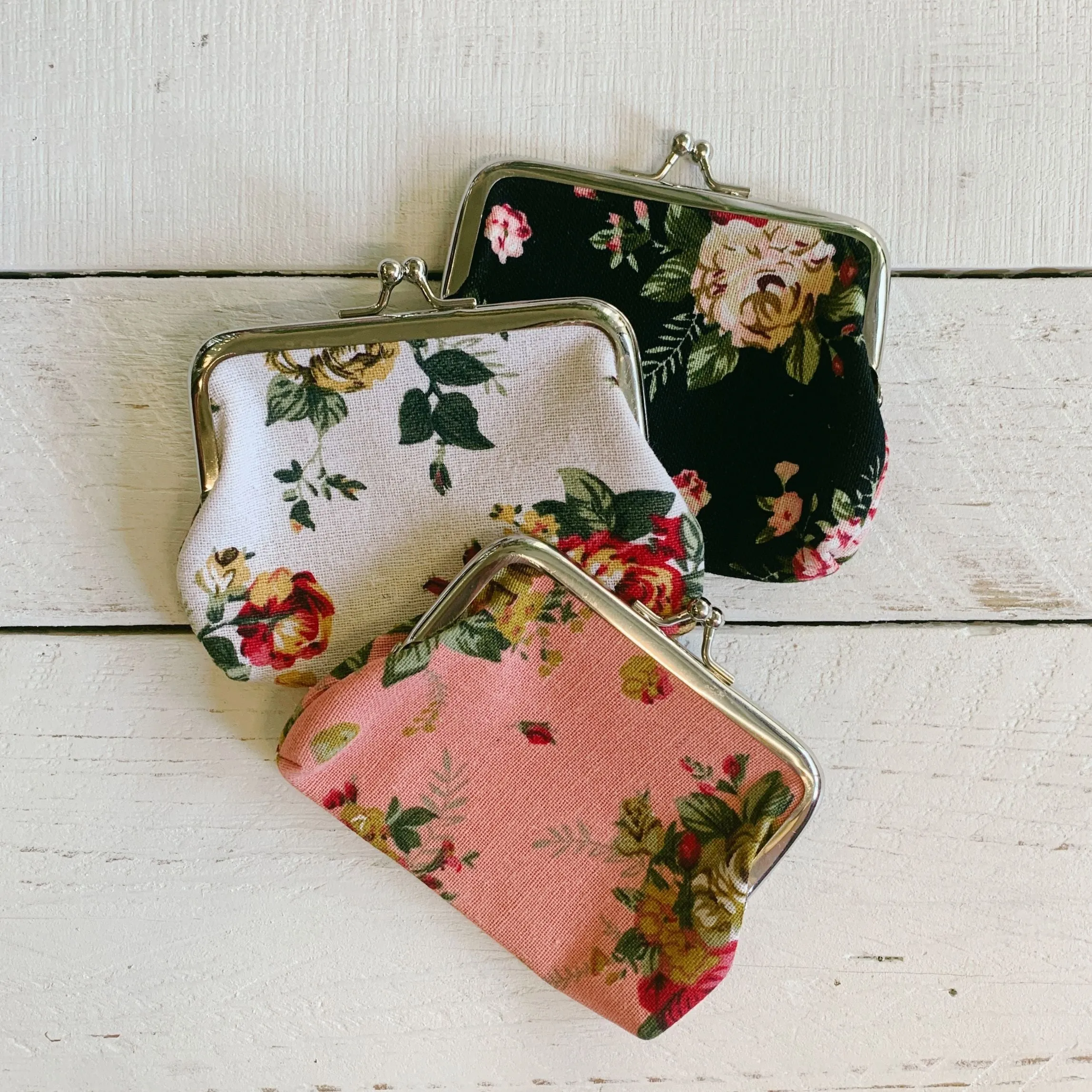 Black Floral Coin Purse | Cute Small Trinkets Storage