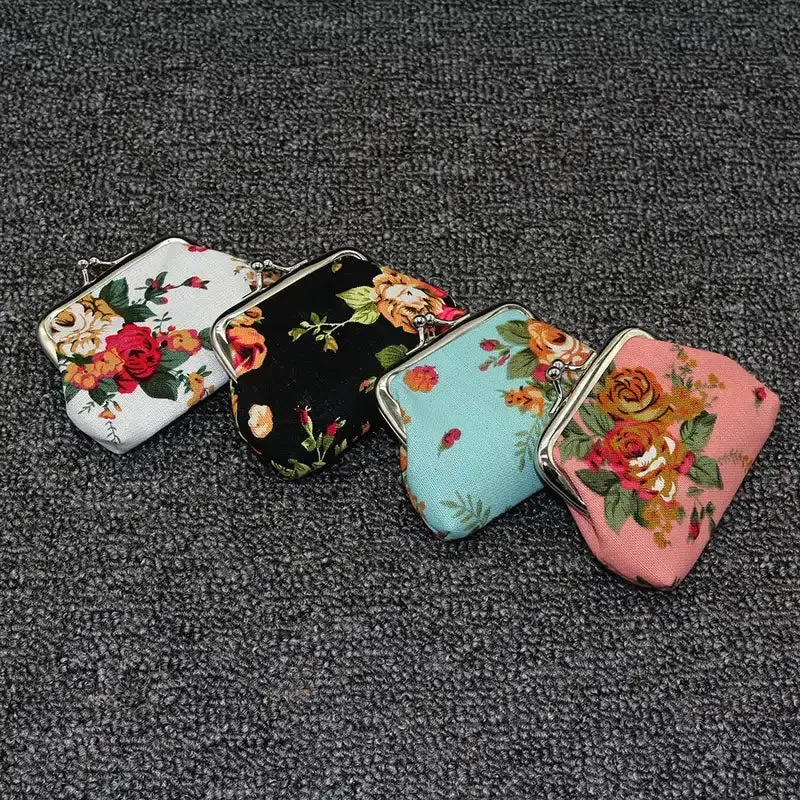 Black Floral Coin Purse | Cute Small Trinkets Storage