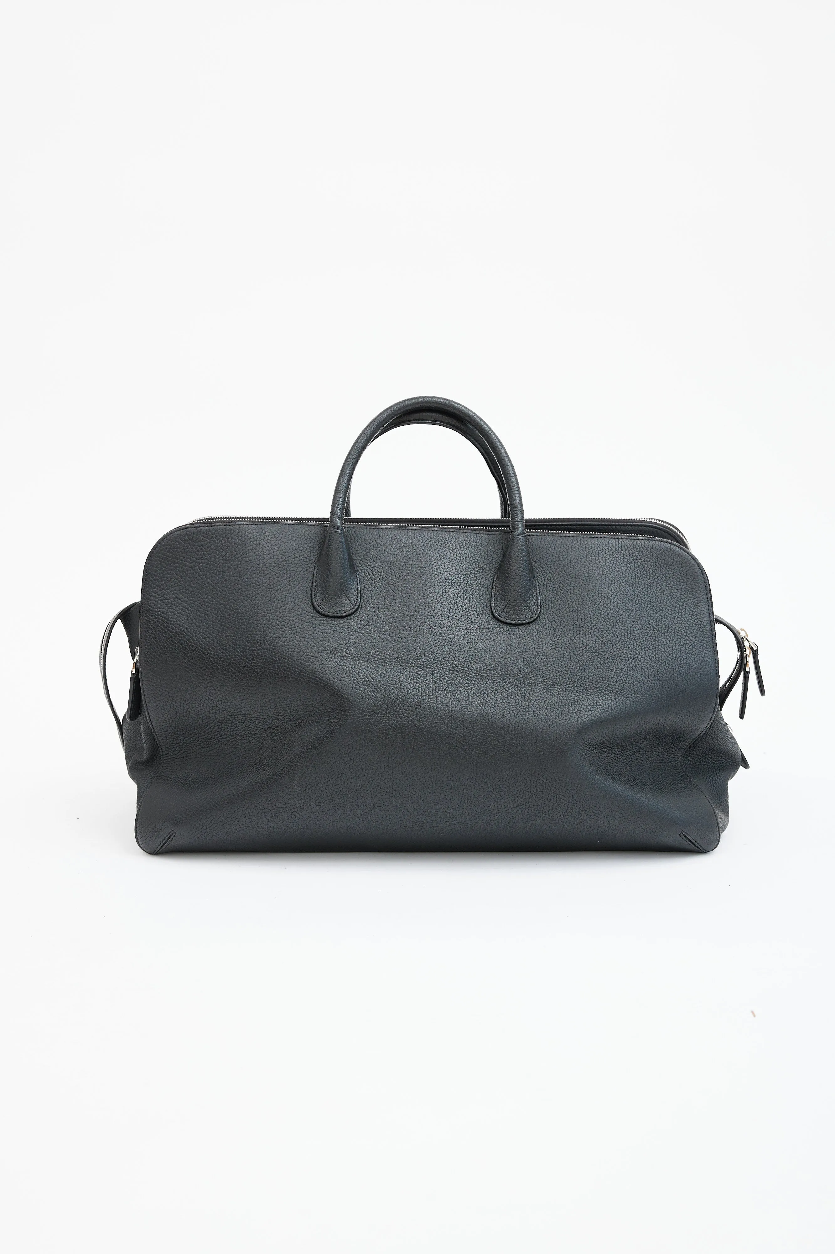 Black Leather Weekender Bag