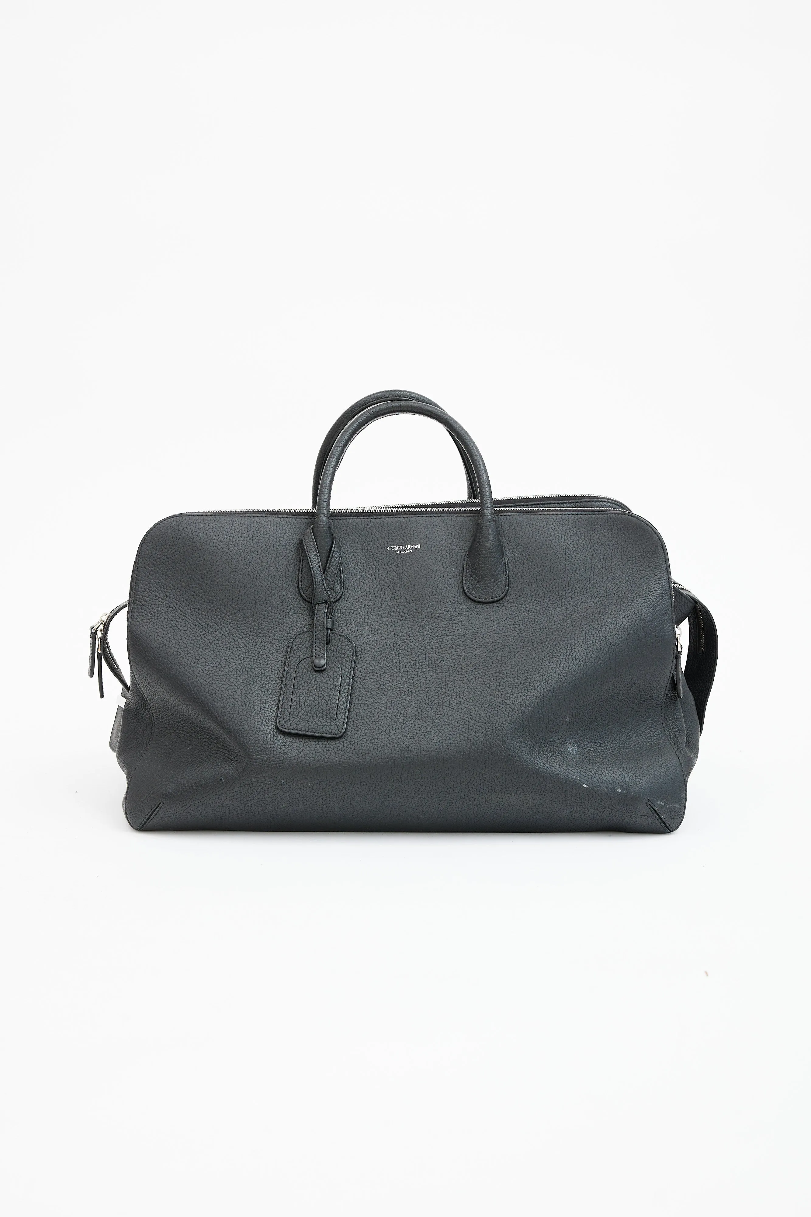 Black Leather Weekender Bag