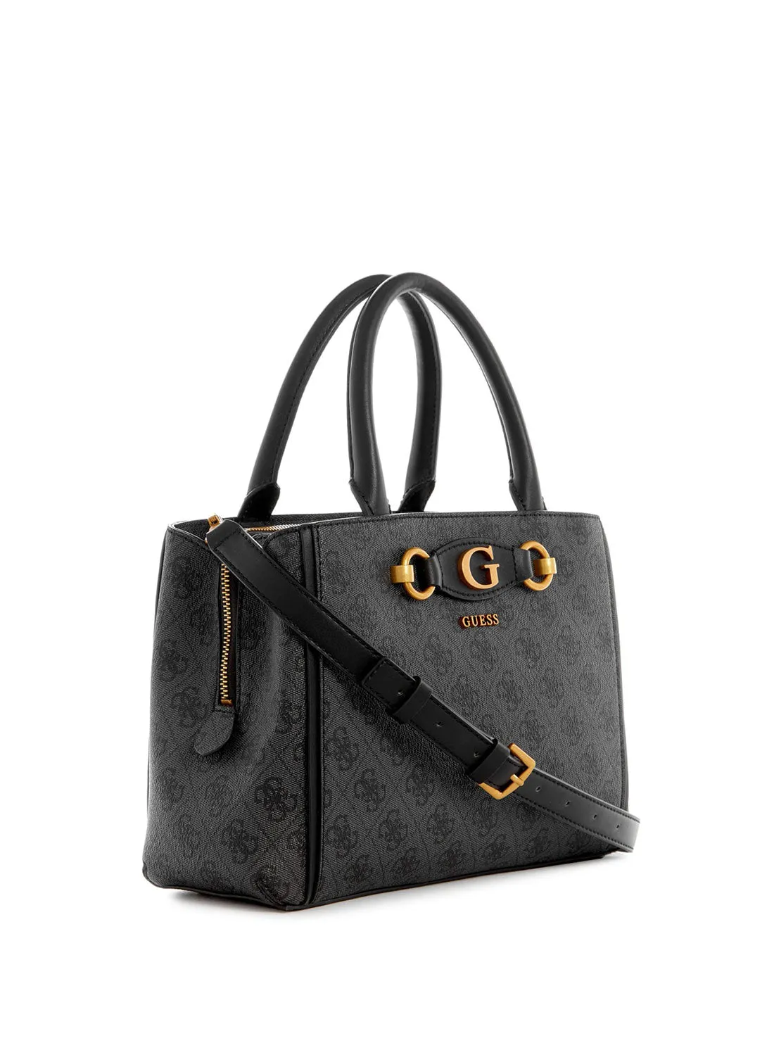 Black Logo Izzy Small Girlfriend Satchel Bag