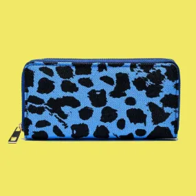 Blue Leopard Print Purse