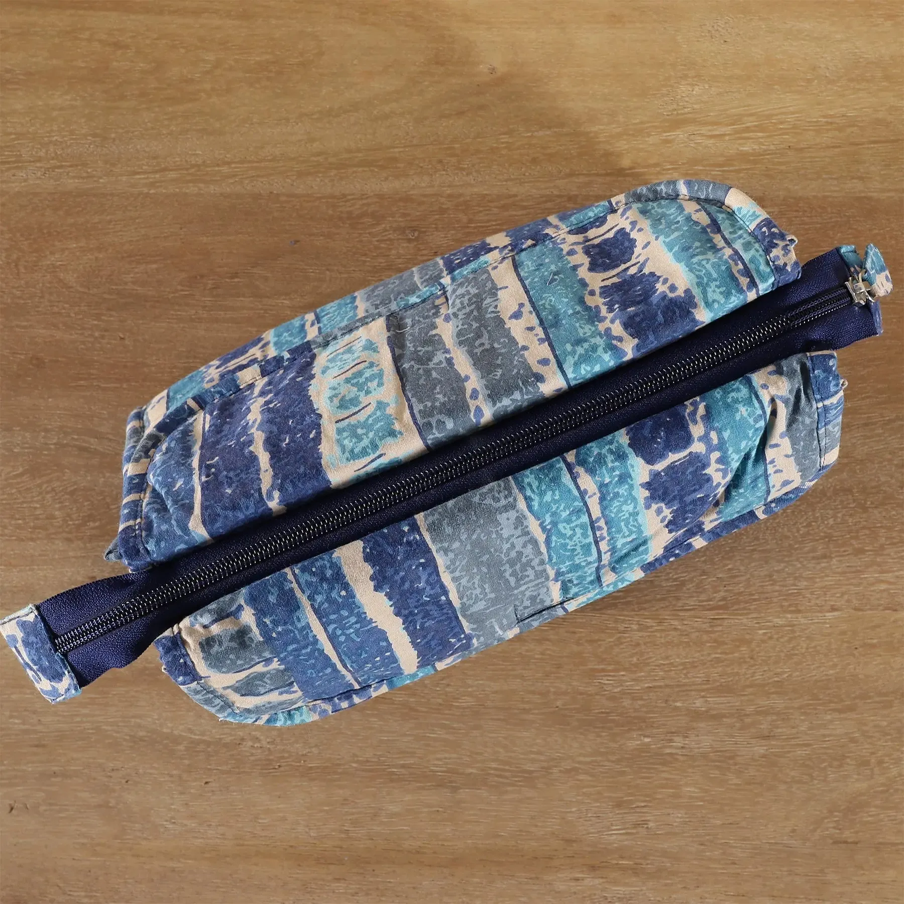 Blue Stripes Cotton Twin Toilet Bag