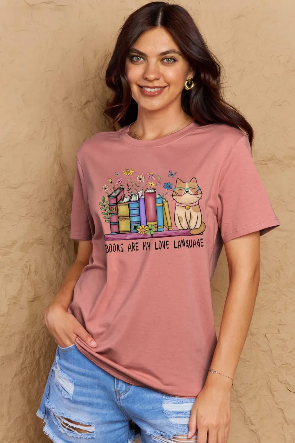 BOOKS ARE MY LOVE LANGUAGE Graphic Cotton Tee