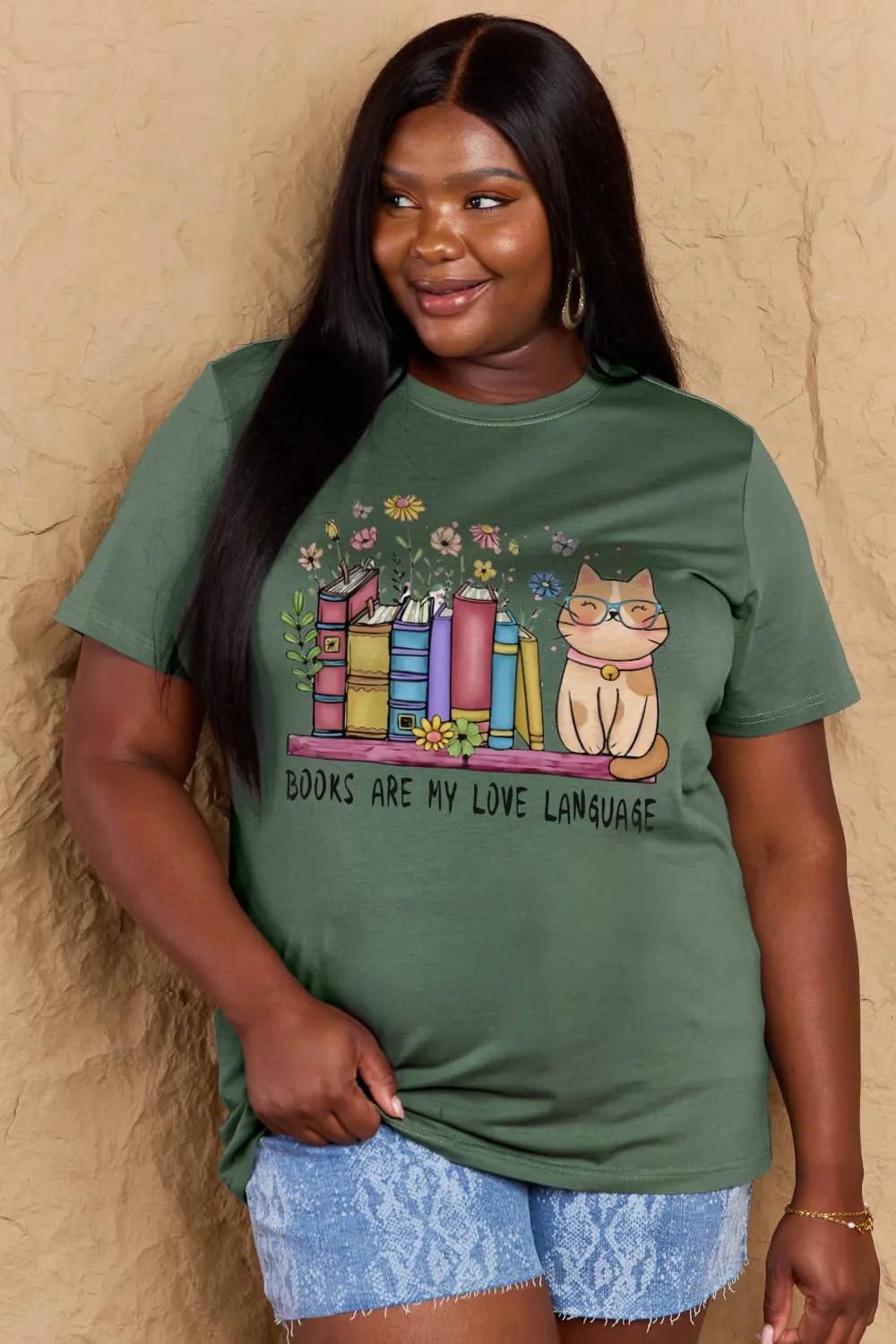 BOOKS ARE MY LOVE LANGUAGE Graphic Cotton Tee