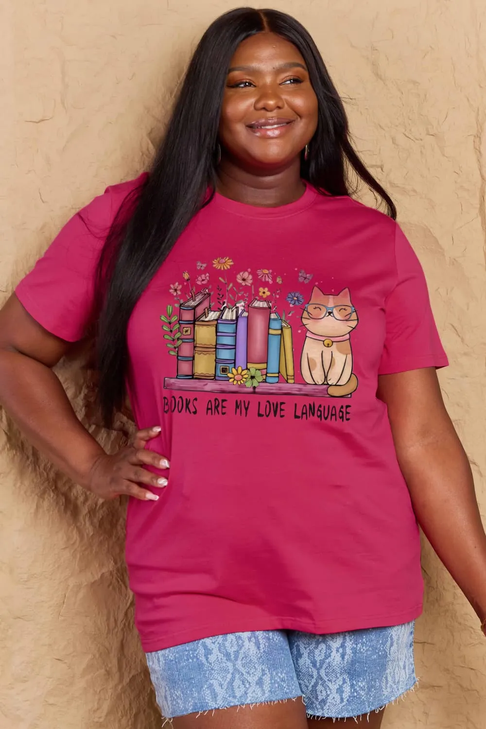 BOOKS ARE MY LOVE LANGUAGE Graphic Cotton Tee