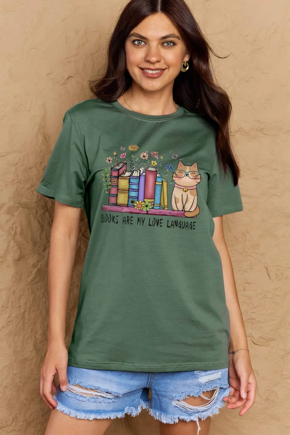 BOOKS ARE MY LOVE LANGUAGE Graphic Cotton Tee