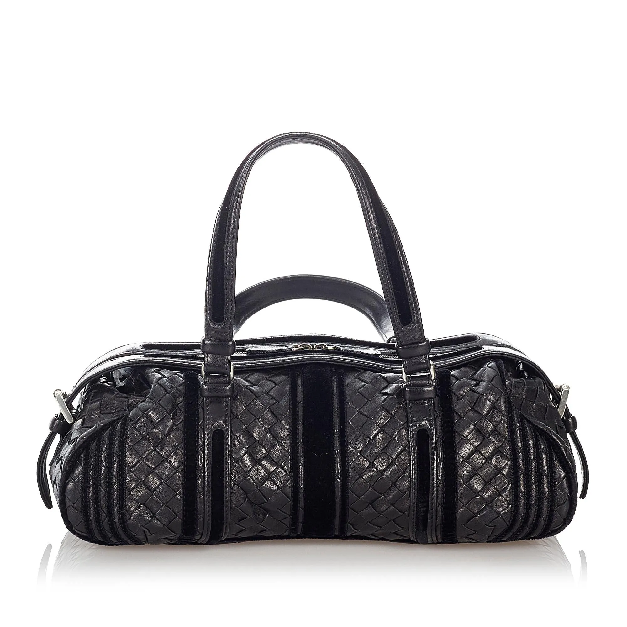 Bottega Veneta Intrecciato Leather Boston Bag (SHG-27192)