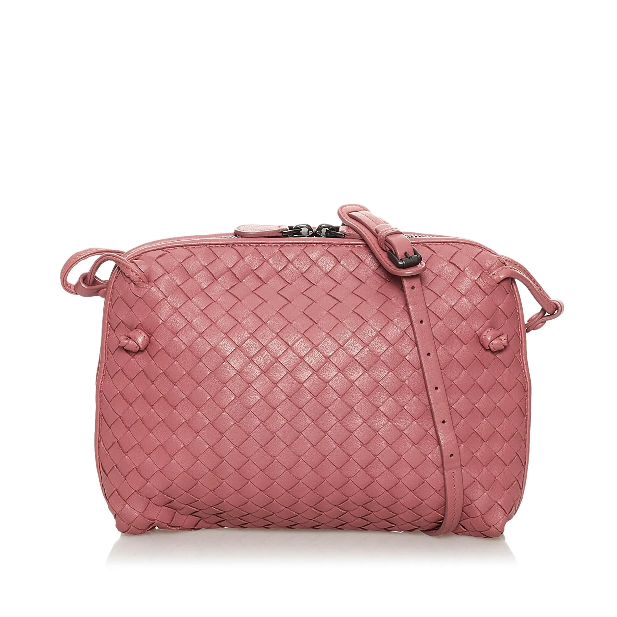 Bottega Veneta Intrecciato Nodini Leather Crossbody Bag (SHG-30074)