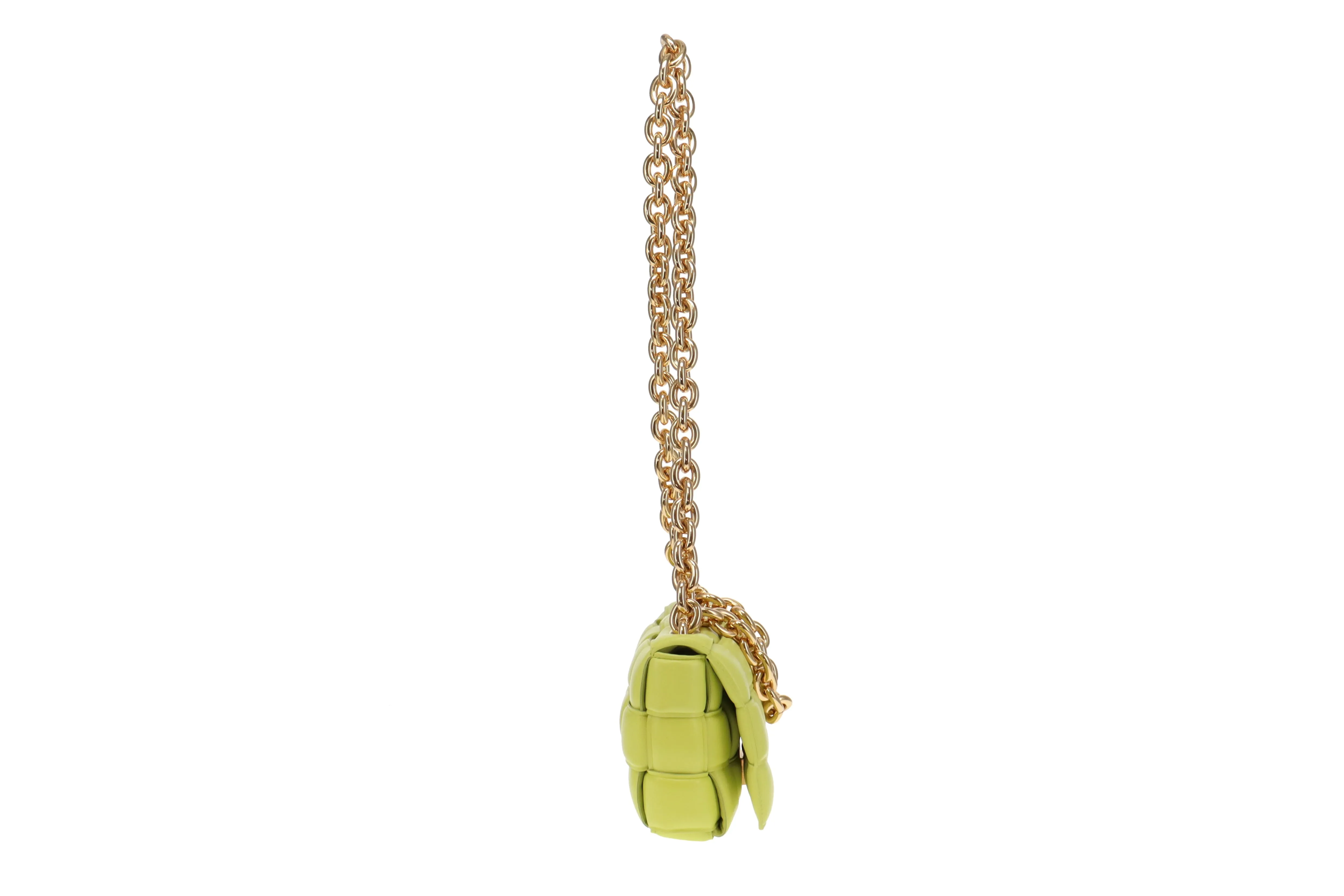 Bottega Veneta Lime Lambskin Padded Chain Cassette RRP €4200