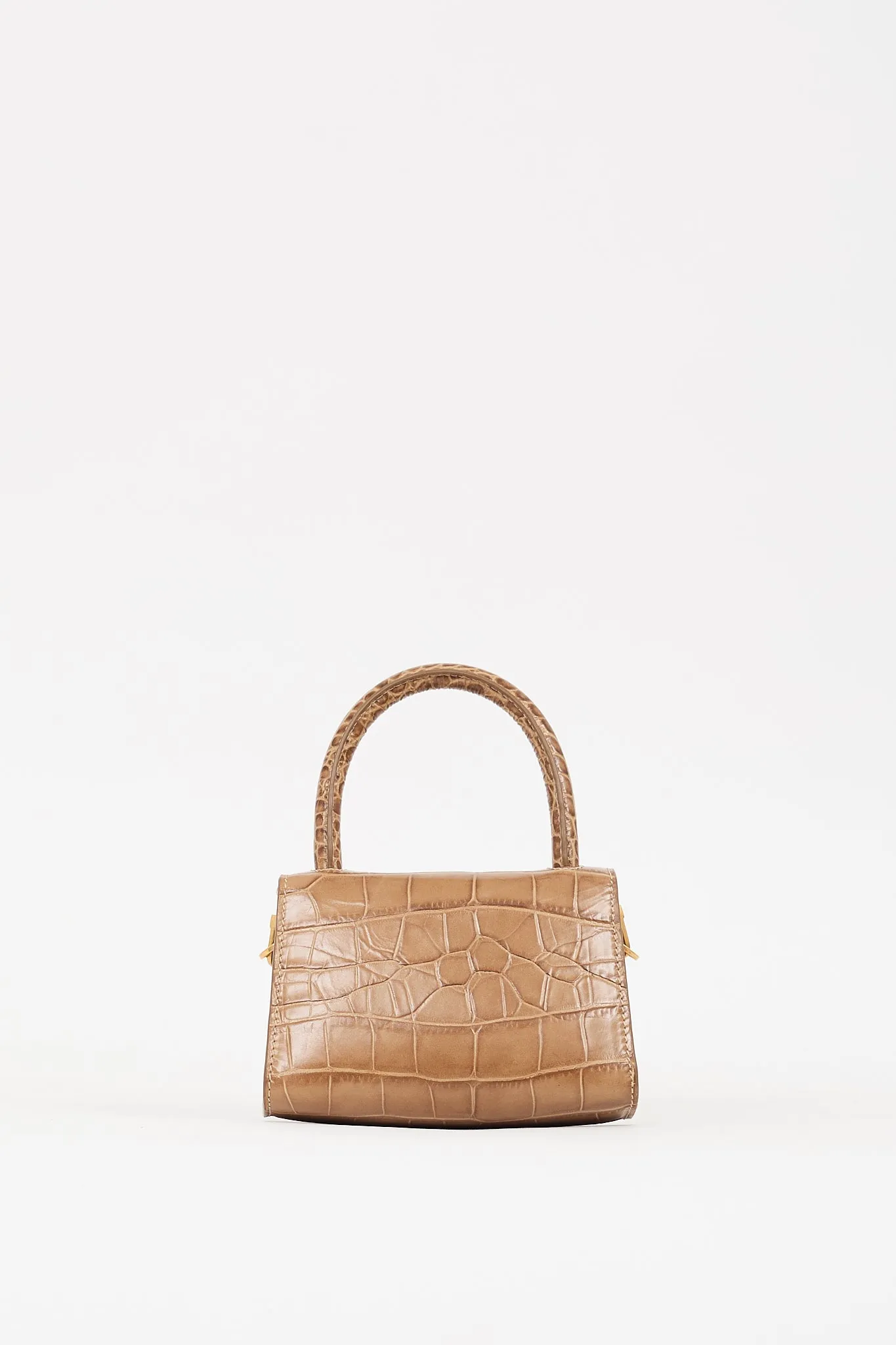 Brown Embossed Leather Mini Bag