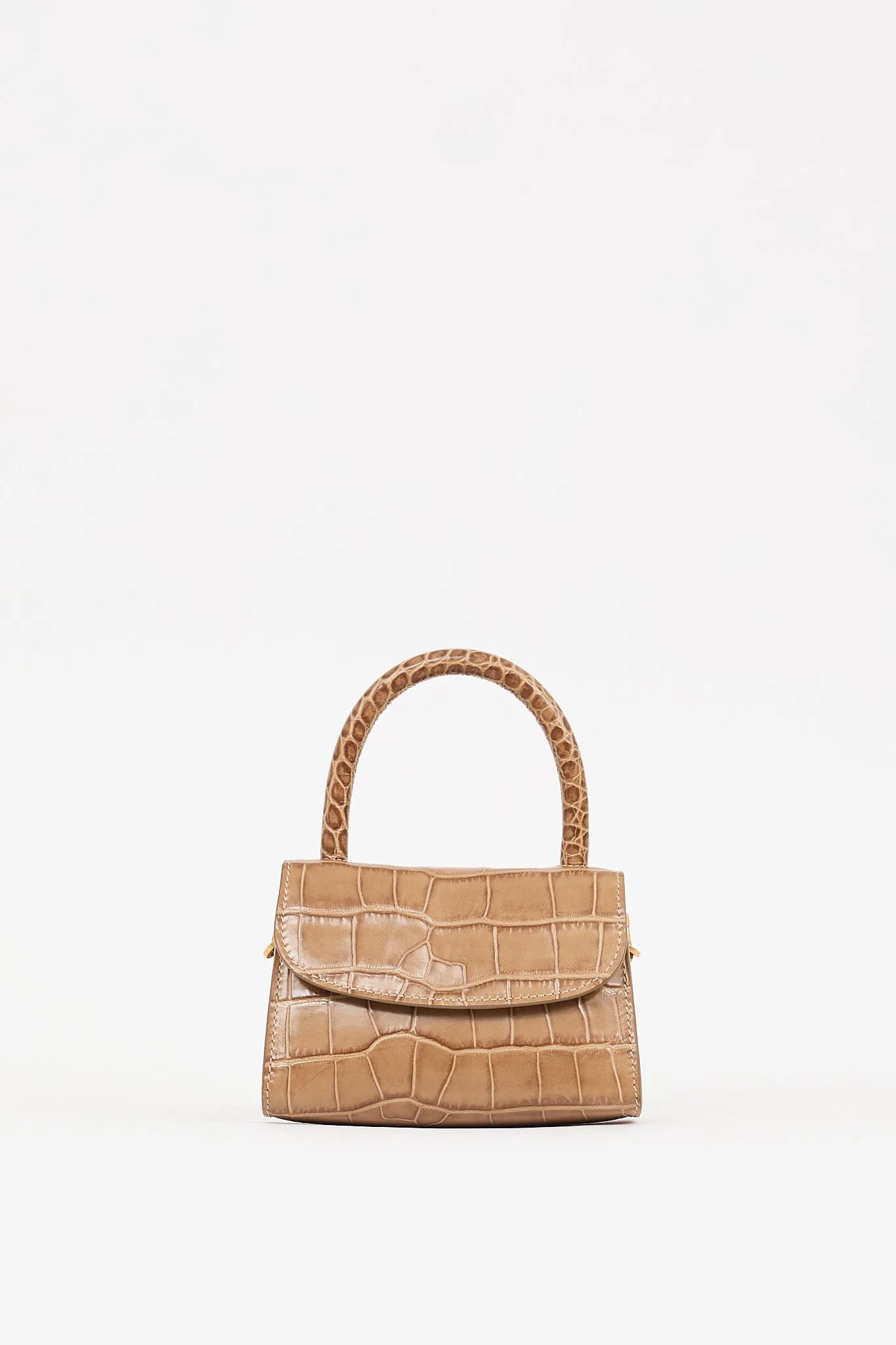 Brown Embossed Leather Mini Bag