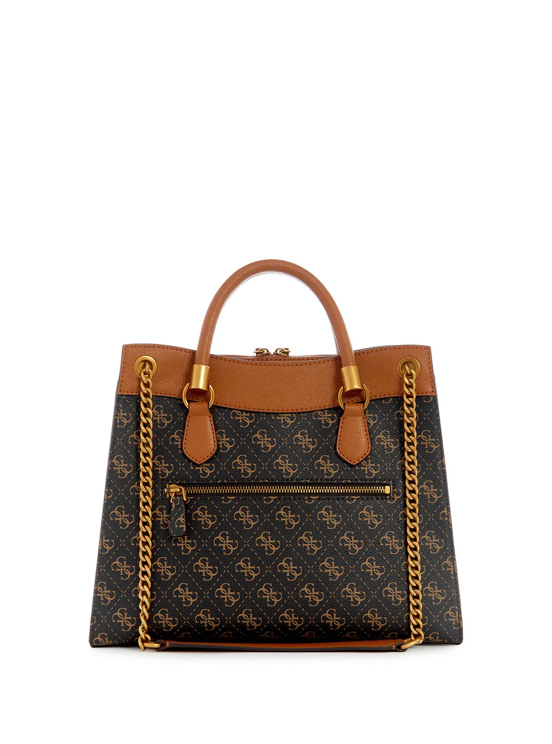 Brown Logo Nell Girlfriend Satchel Bag