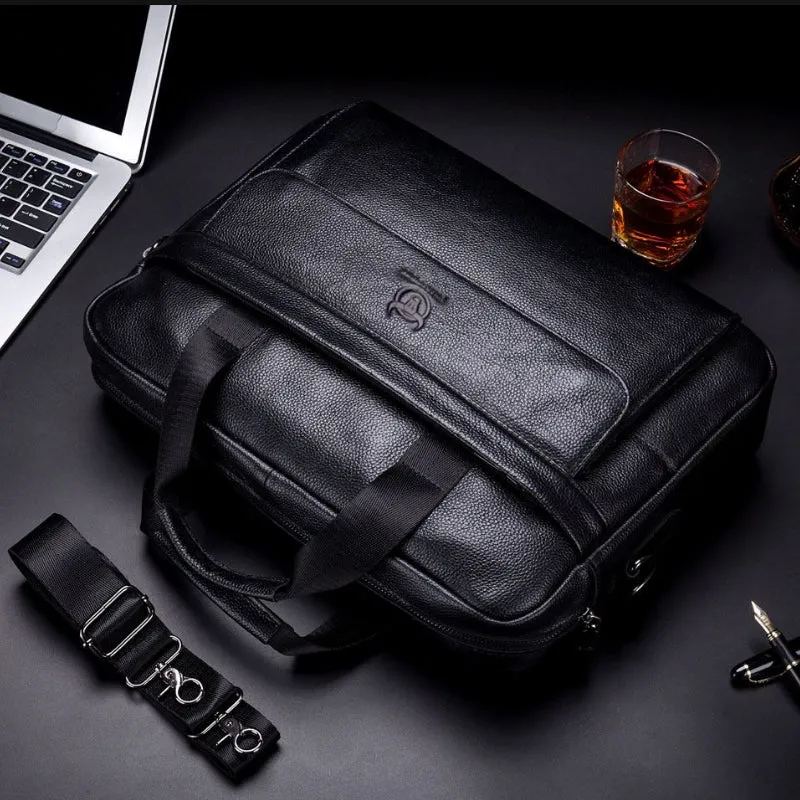 Captain niu cowhide briefcase: a stylish and functional travel partner