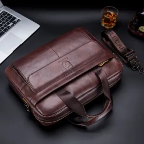 Captain niu cowhide briefcase: a stylish and functional travel partner