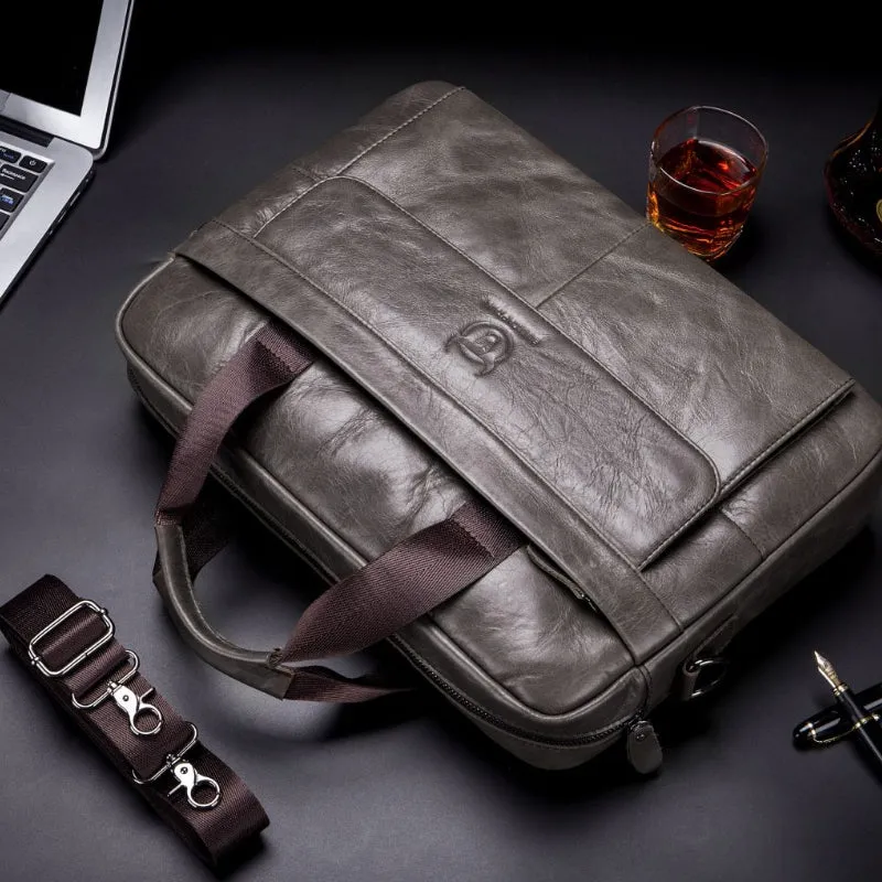 Captain niu cowhide briefcase: a stylish and functional travel partner