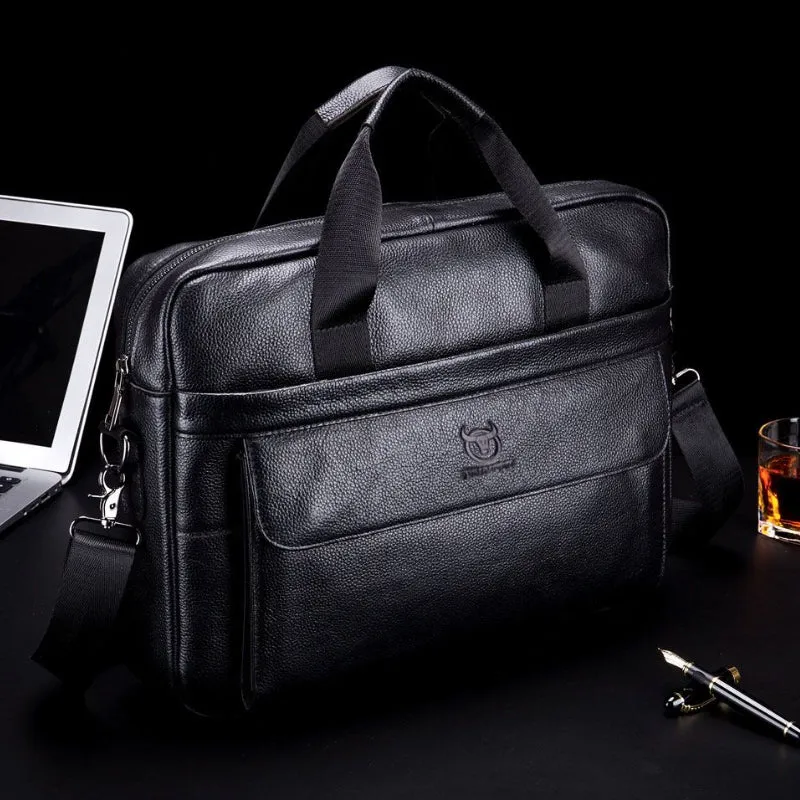 Captain niu cowhide briefcase: a stylish and functional travel partner