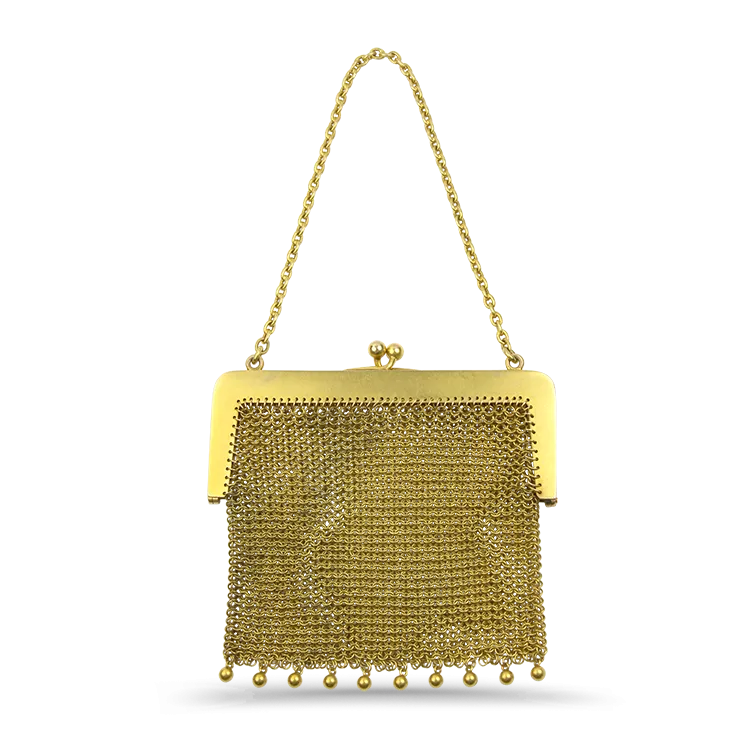 Carter Gough Co. Estate 14K Yellow Gold Antique Mesh Coin Purse