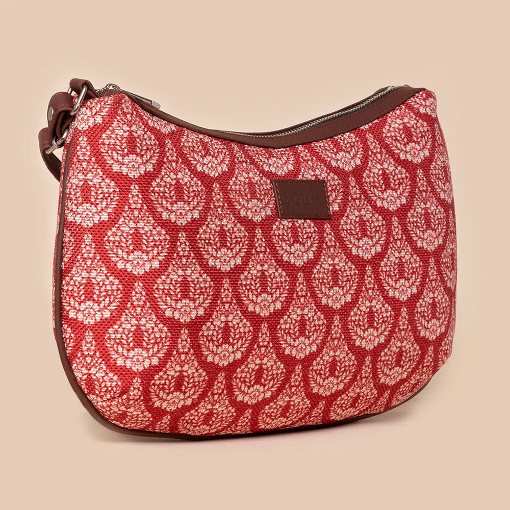 Chanderi Phool Structured Shoulder Bag