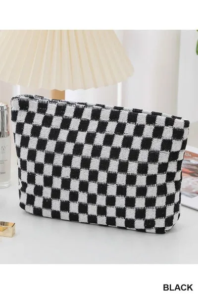 Checkered Cosmetic Bag