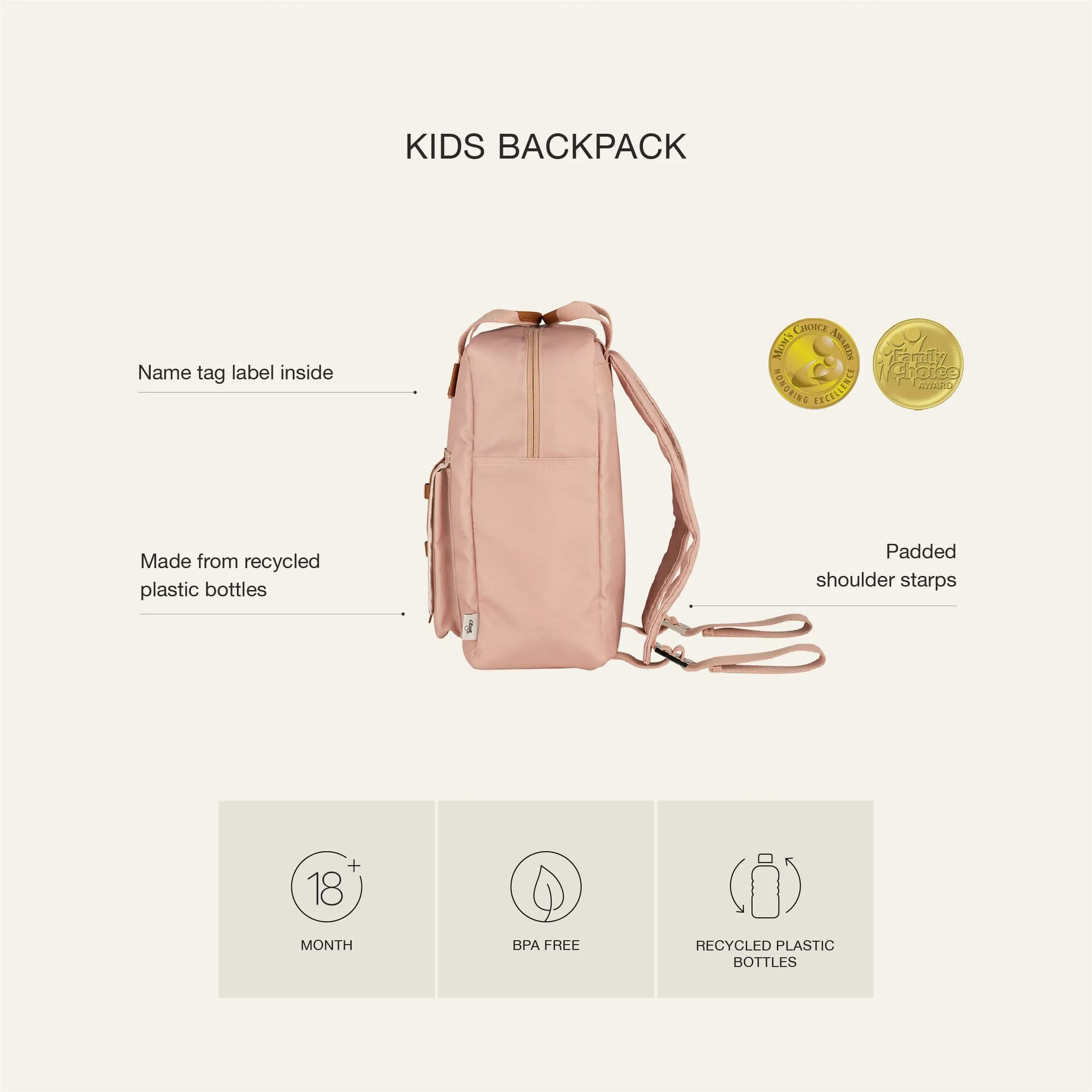 Citron Toddler Backpack Kids Backpack | White Dino