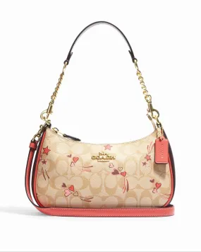 Coach Teri Shoulder Bag In Signature Canvas With Heart And Star Print