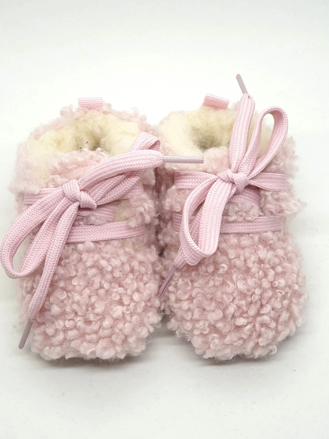 COC-TEDDY NEWBORN shoe with Faux fur-pink